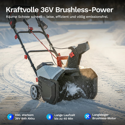 AL-KO Akku-Schneefräse 36V - ST 4048 - inkl. Akku und Ladegerät - Mühelose Räumung bis zu 300 m²