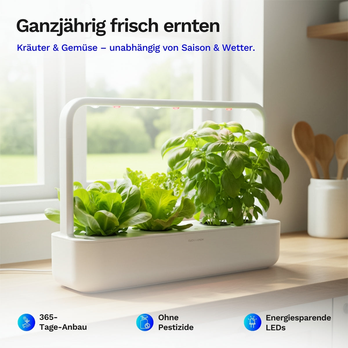 Click & grow Smart Garden 9 Pro - Indoor Kräutergarten (Farbe: weiß)