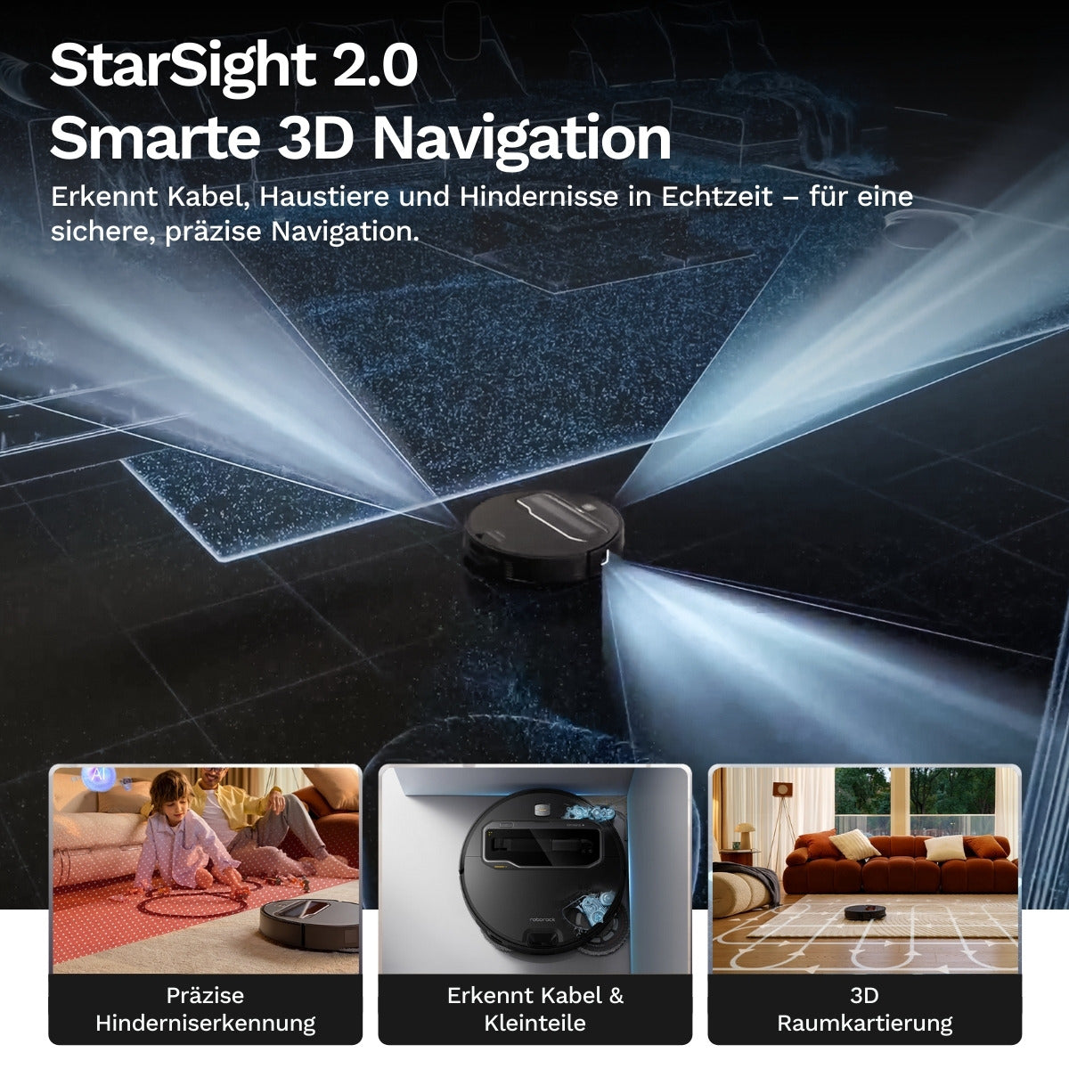 Roborock Saros Z70 - Saug und Wischroboter - 22.000 Pa HyperForce® Saugkraft